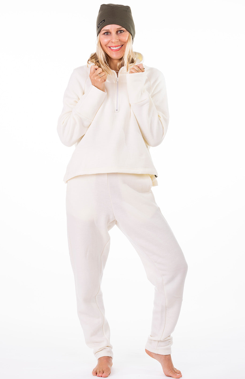 Ivory Women's Merino Wool Fleece Track Pants