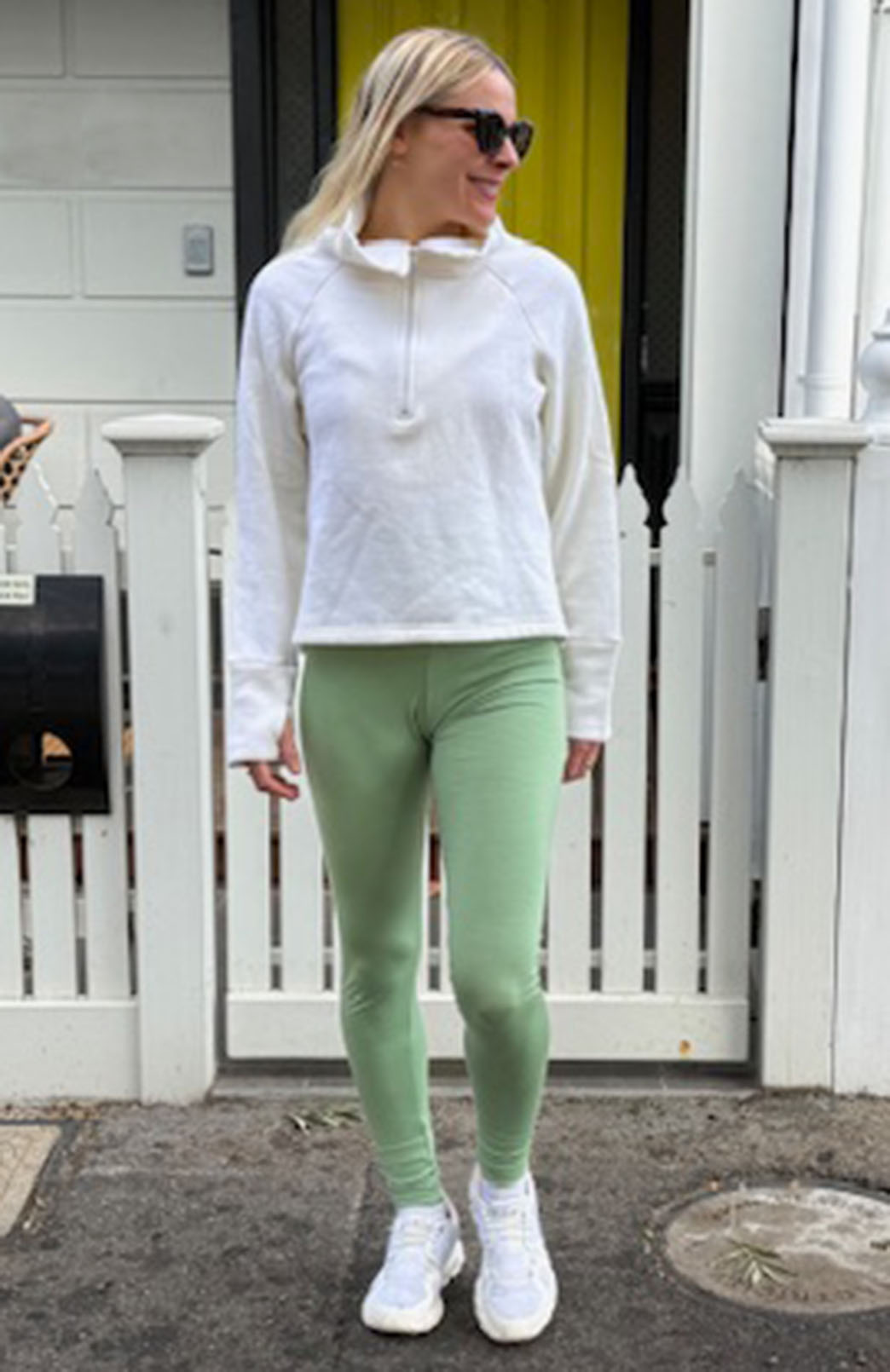 Matcha Green Women's 210g Merino Wool High Waisted Leggings &amp; Yoga Pants 