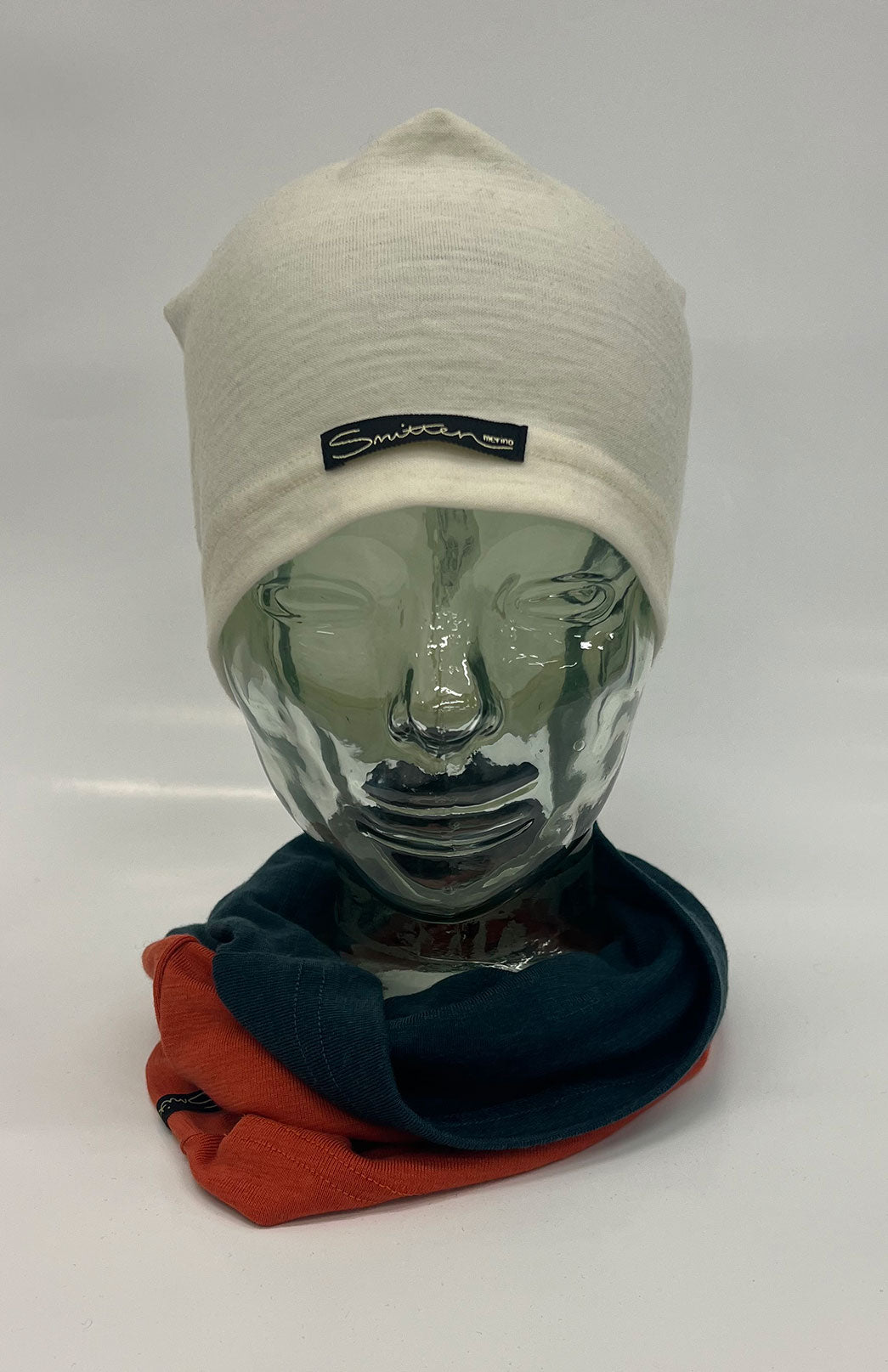 Green & Orange Tones Unisex Merino Wool Thermal Neck Warmer Neck Gaiter