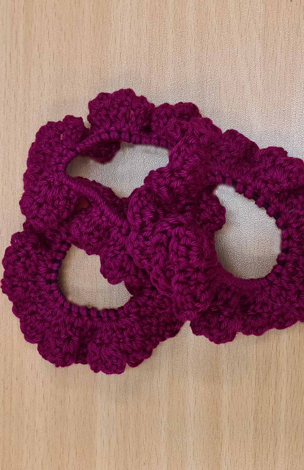 Magenta Australian Fabric Crochet Scrunchie