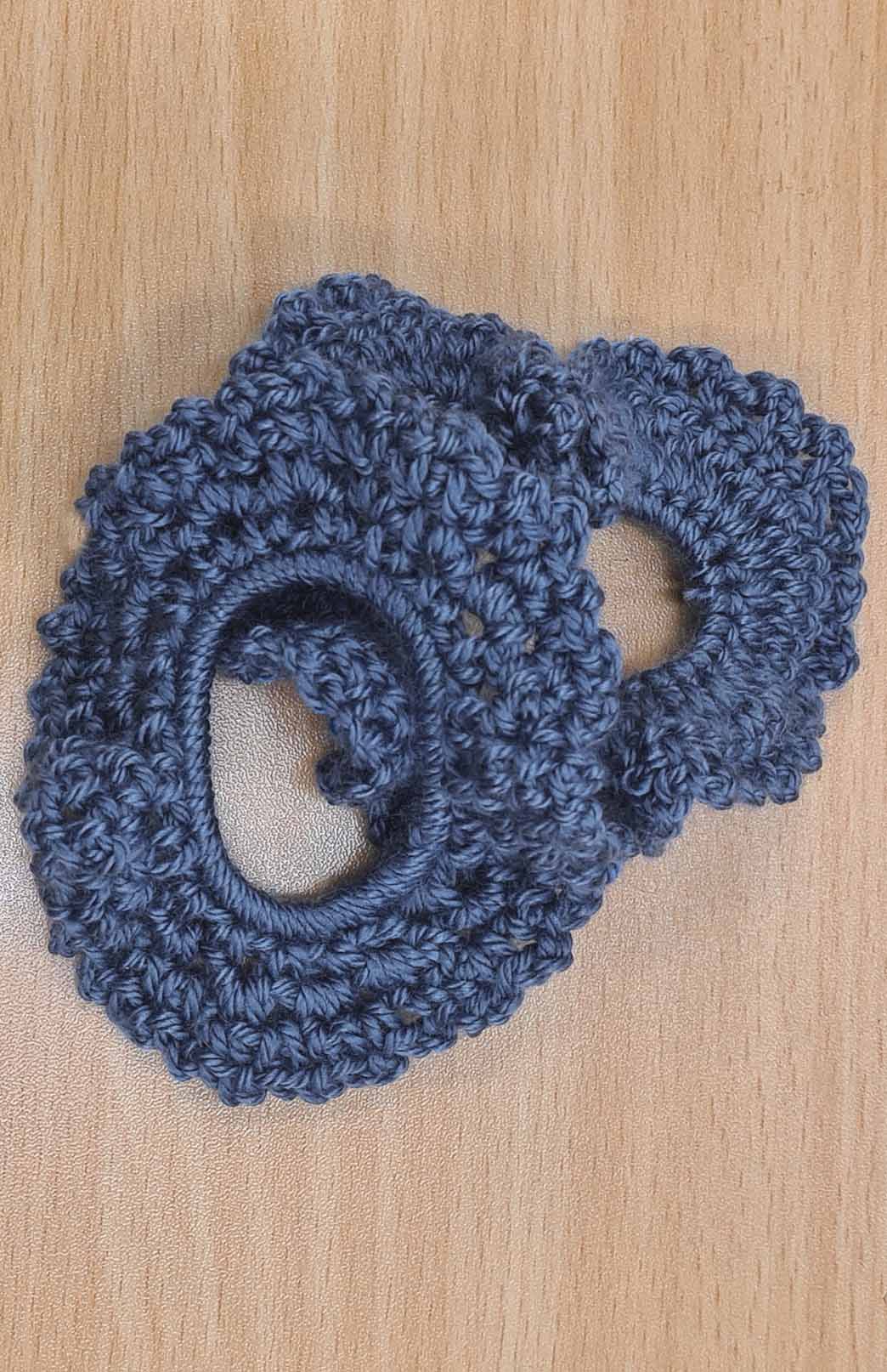 Steel Blue Australian Fabric Crochet Scrunchie