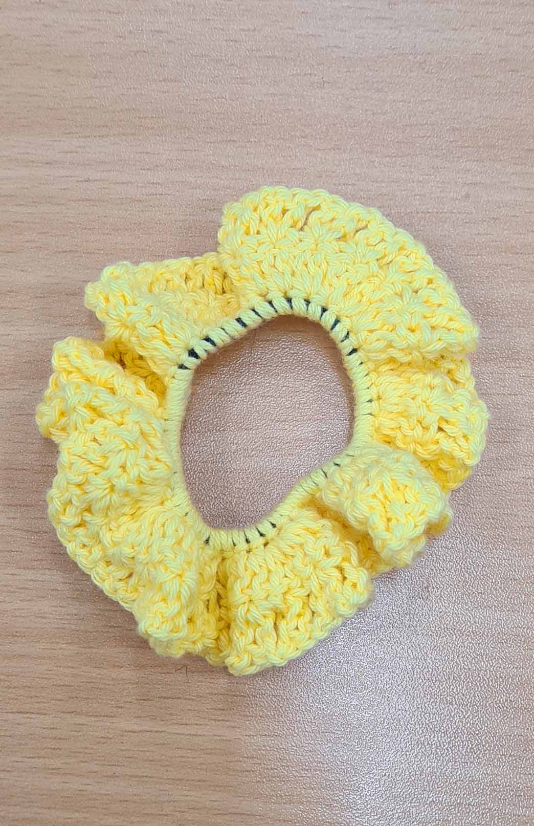 Yellow Australian Fabric Crochet Scrunchie
