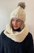 Ivory Unisex Traditional Knit Infinity Scarf
