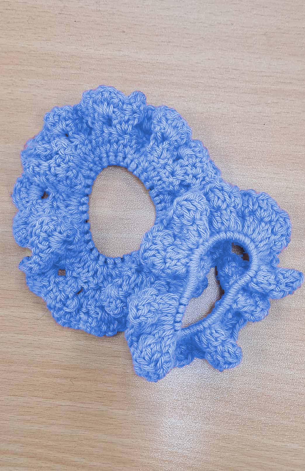 Jacaranda Blue Australian Fabric Crochet Scrunchie
