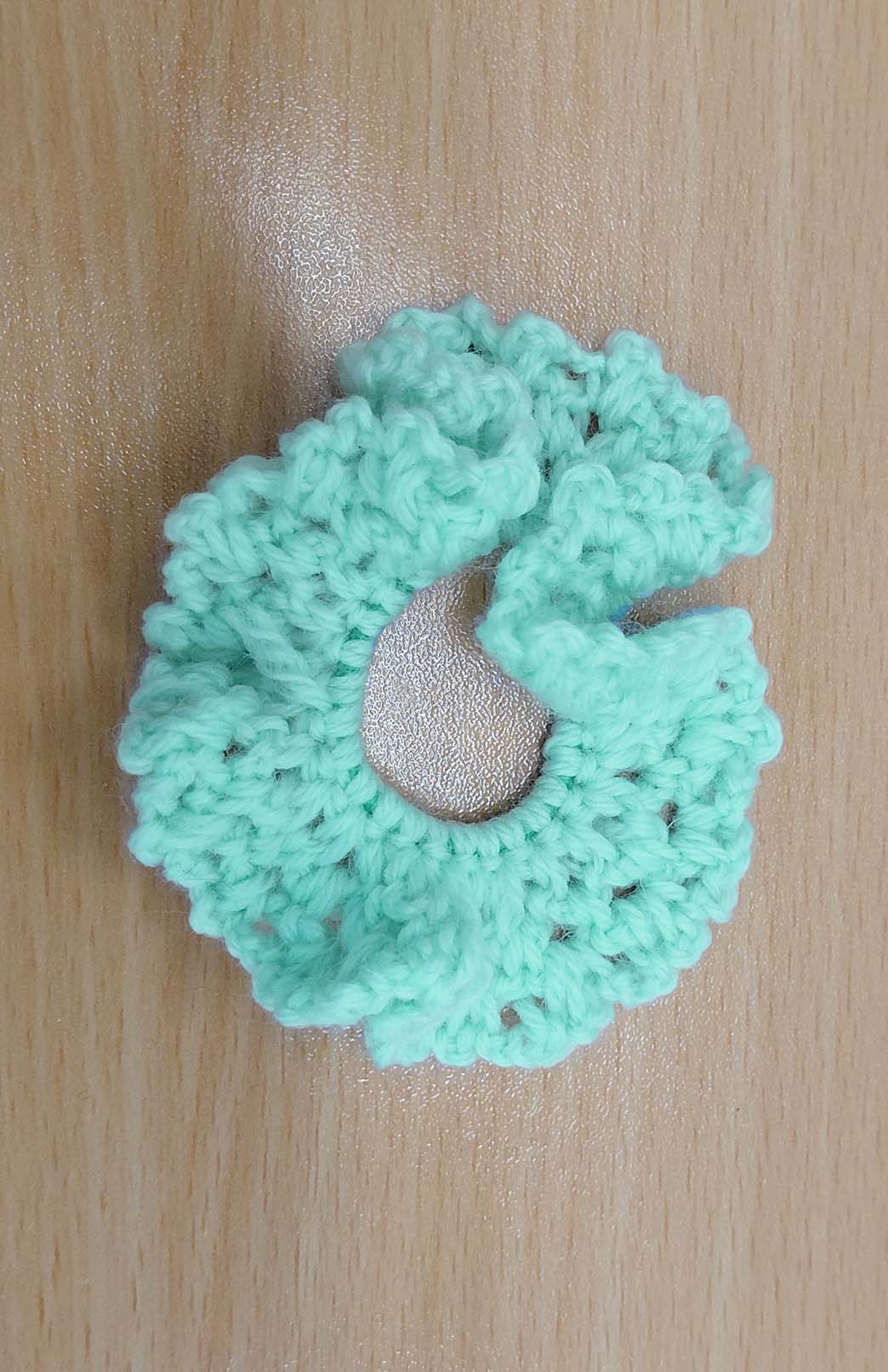 Mint Green Australian Fabric Crochet Scrunchie