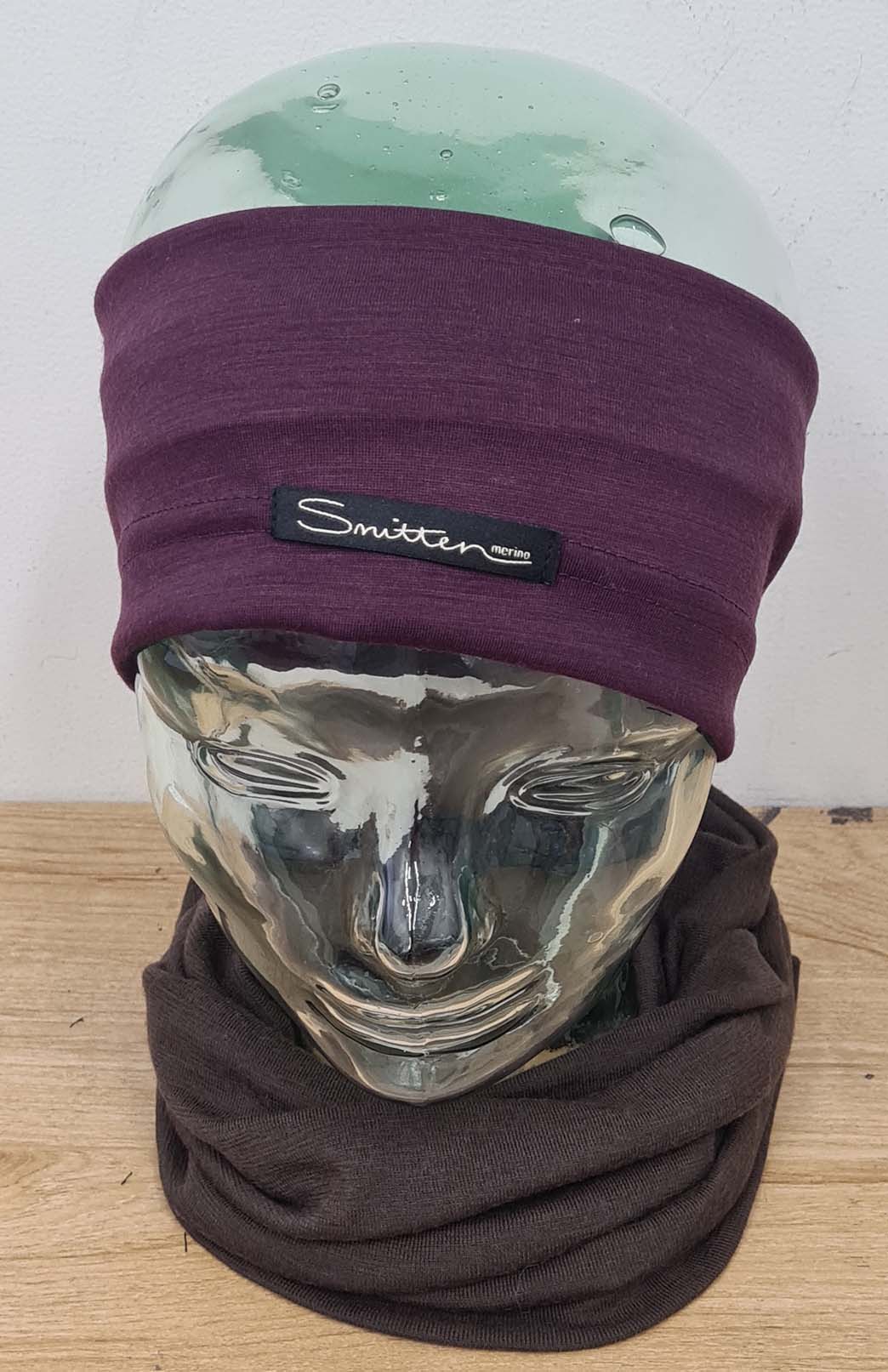 Aubergine Purple Unisex Merino Wool Thermal Headband