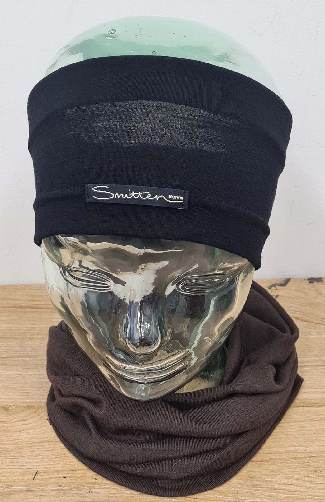 Black Unisex Merino Wool Thermal Headband