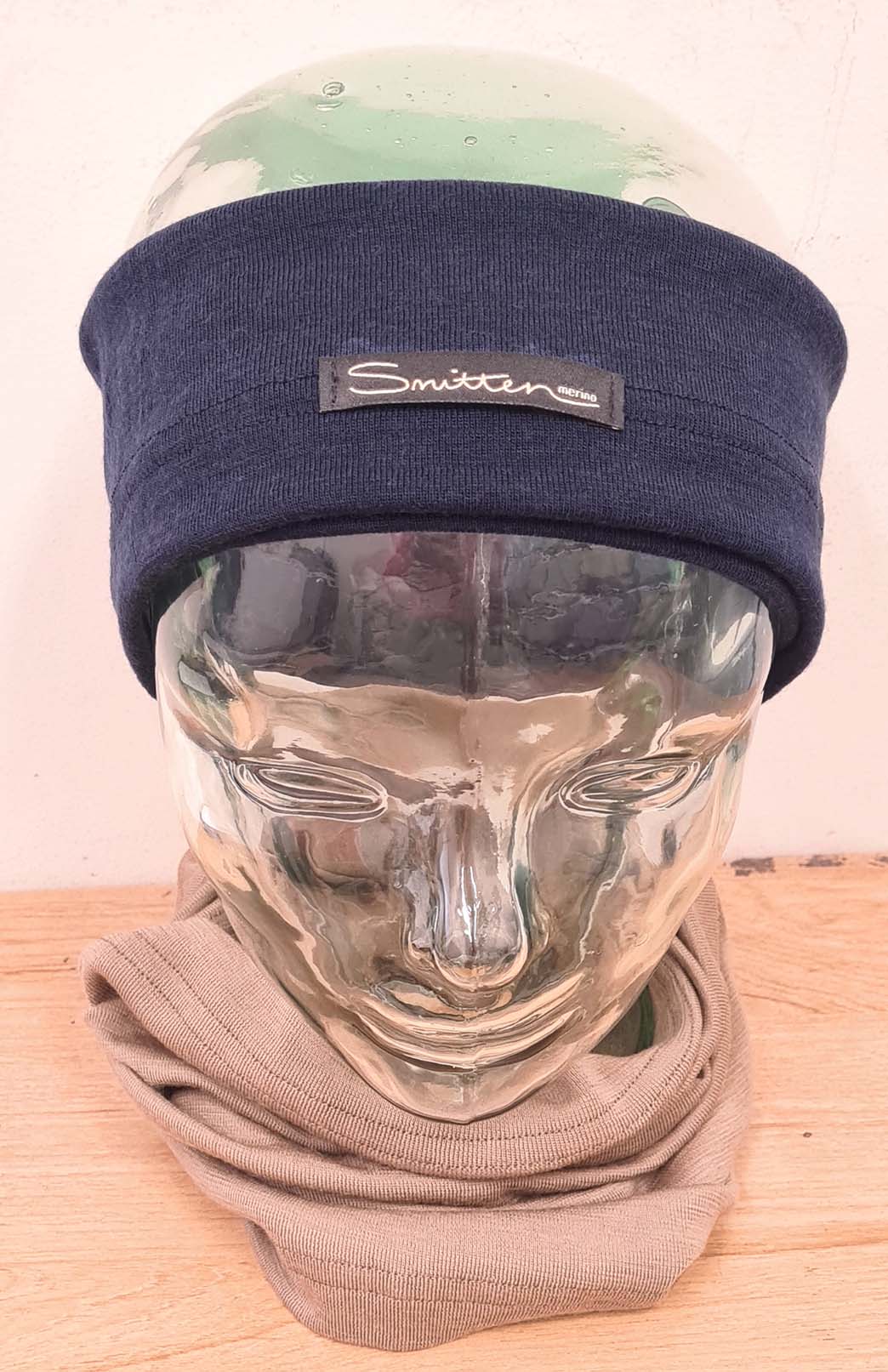 Navy Rib Unisex Merino Wool Thermal Headband