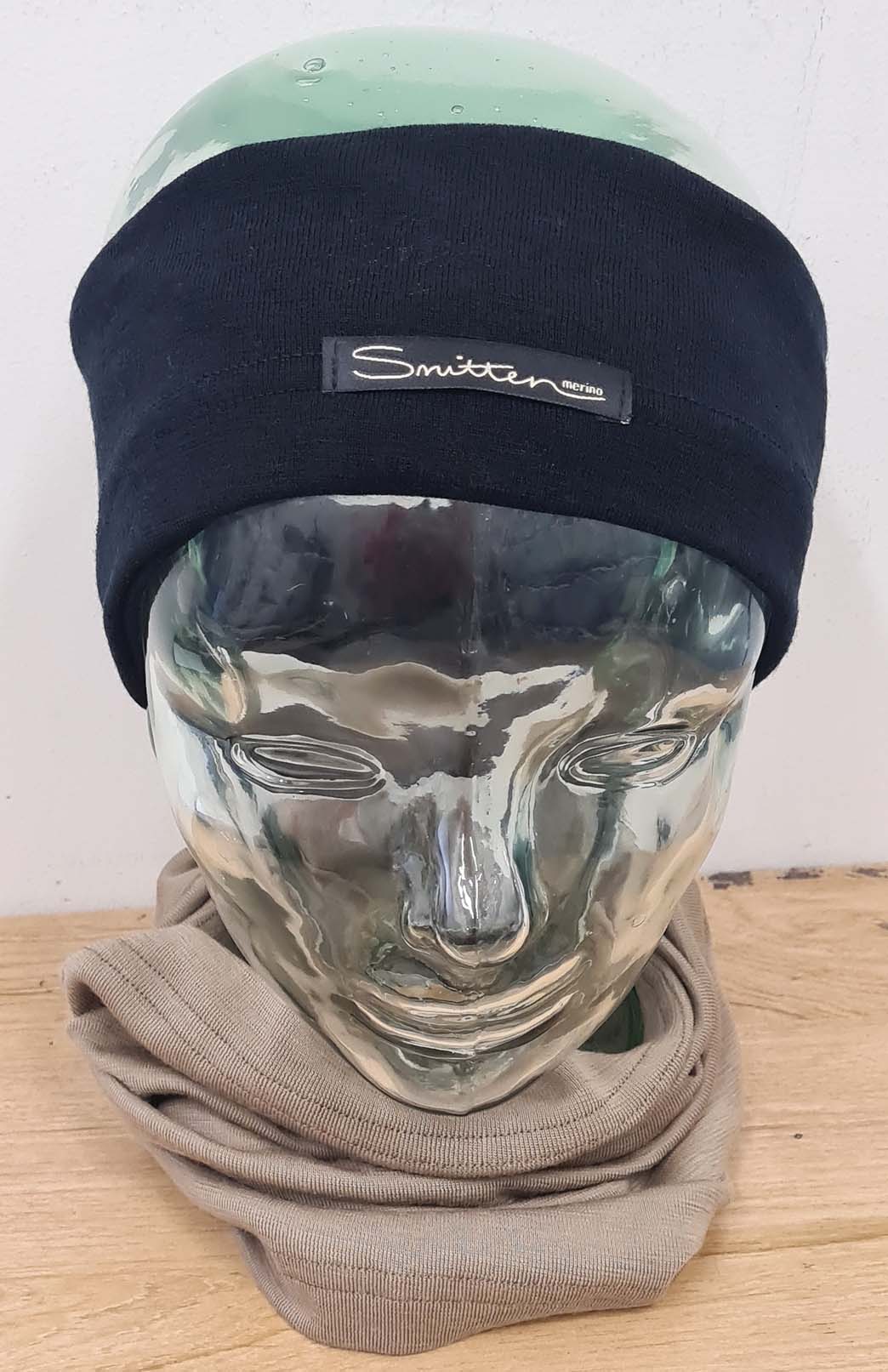 Black Rib Unisex Merino Wool Thermal Headband