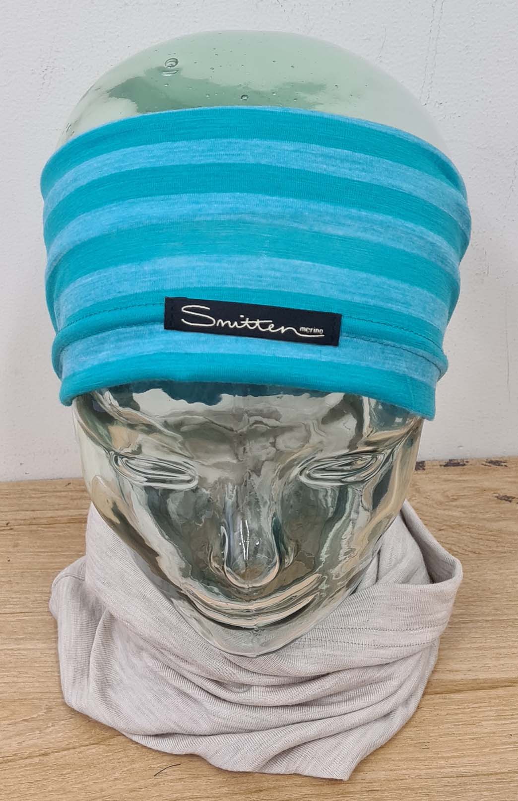 Lapis Stripe Unisex Merino Wool Thermal Headband
