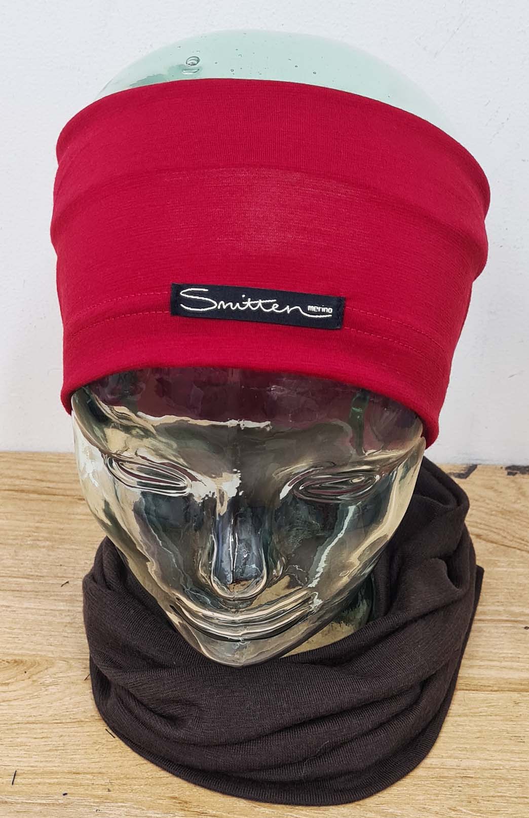 Red Unisex Merino Wool Thermal Headband