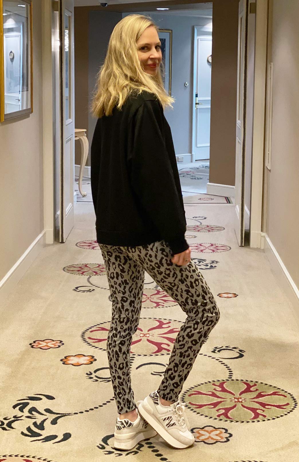 Grey Marl Leopard Women's Merino Wool High Waisted Leggings &amp; Yoga Pants 