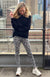 Grey Marl Leopard Women&#39;s Merino Wool High Waisted Leggings &amp;amp; Yoga Pants 
