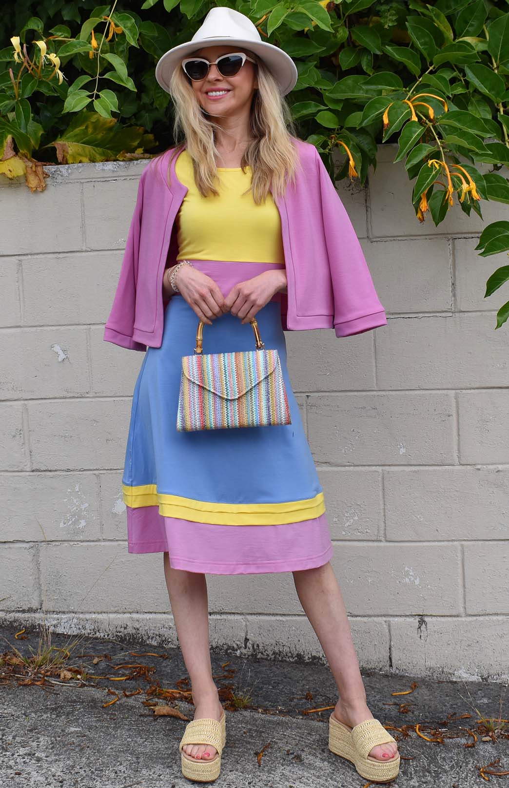 Summer Multi Mix Women's Merino Wool Sleeveless Dress