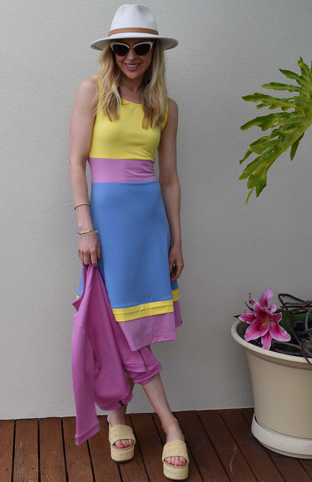 Summer Multi Mix Women's Merino Wool Sleeveless Dress