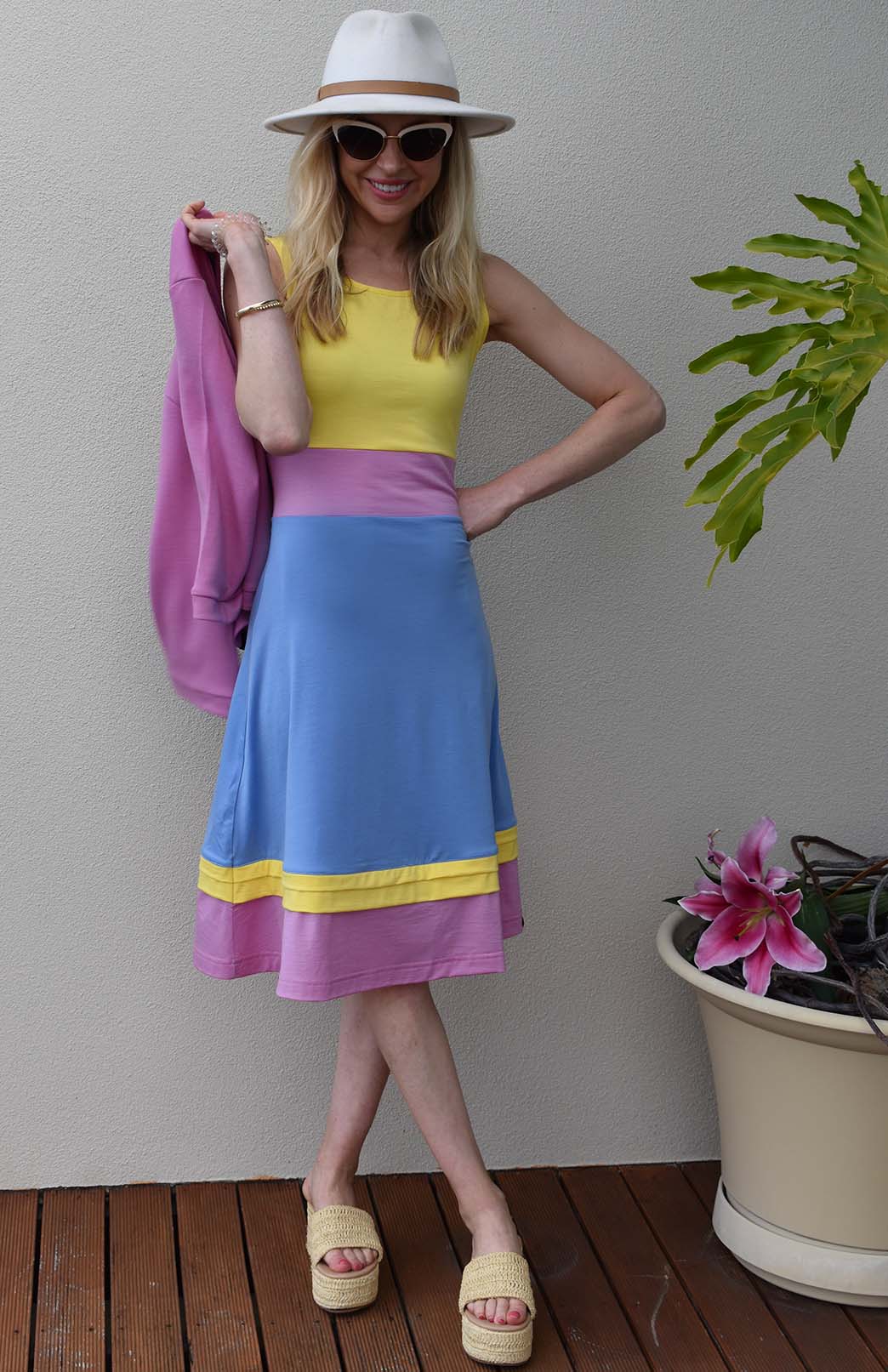 Summer Multi Mix Women's Merino Wool Sleeveless Dress