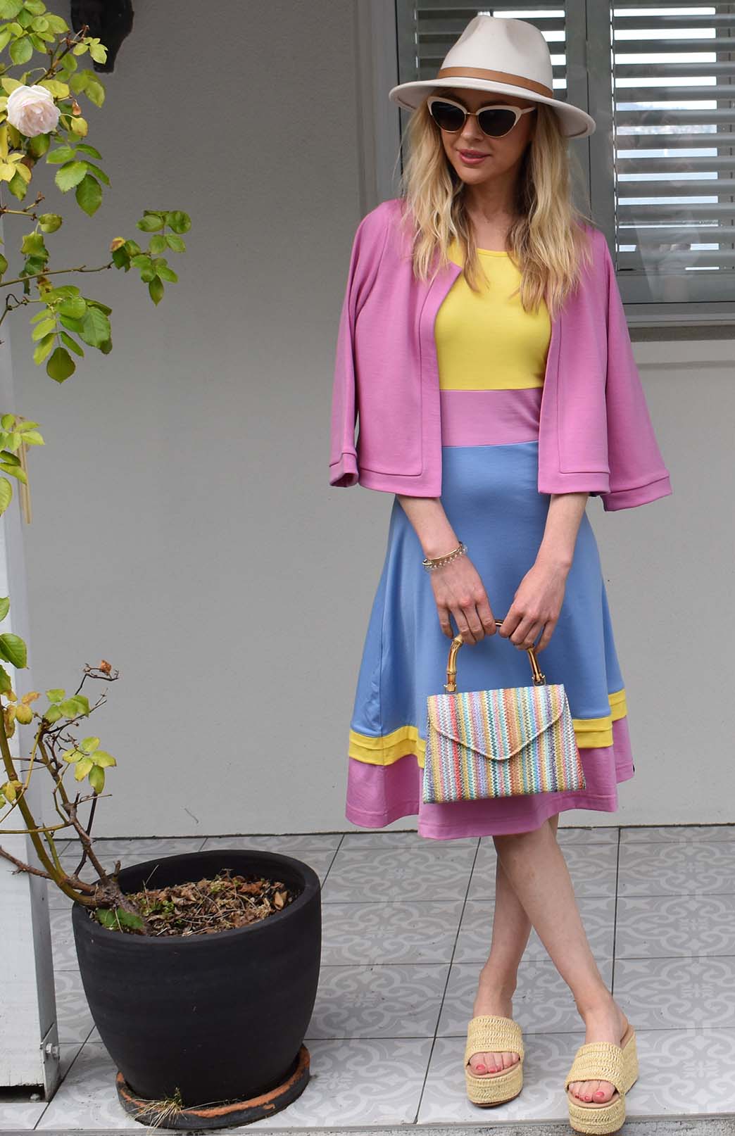 Summer Multi Mix Women's Merino Wool Sleeveless Dress