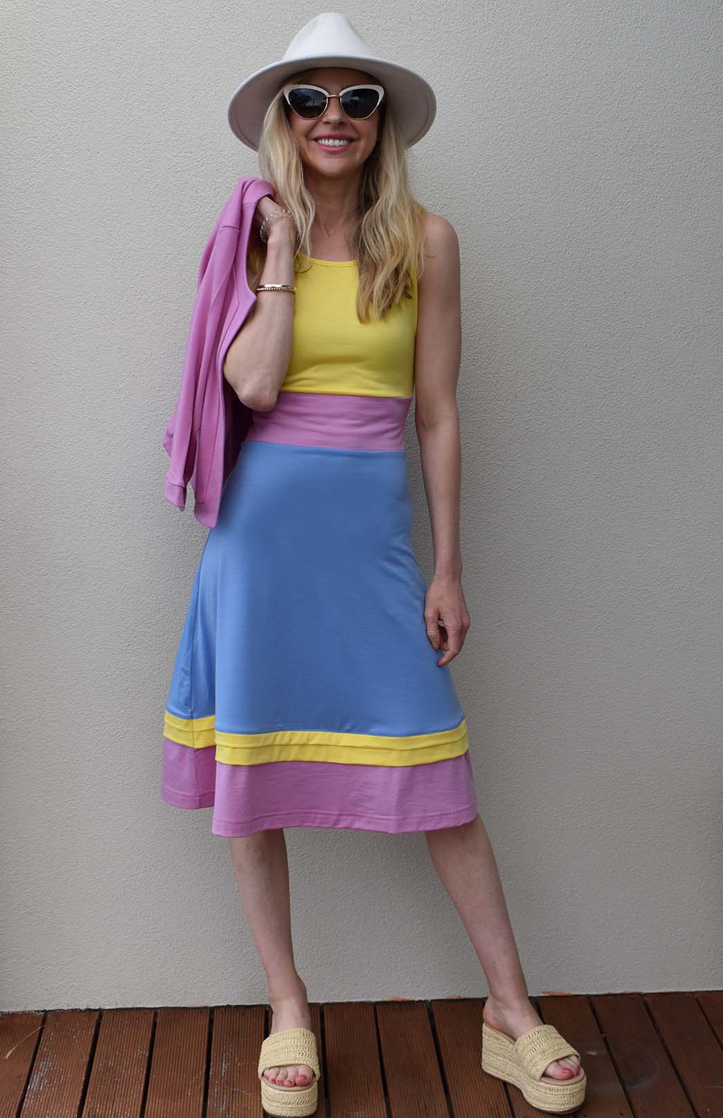 Summer Multi Mix Women's Merino Wool Sleeveless Dress