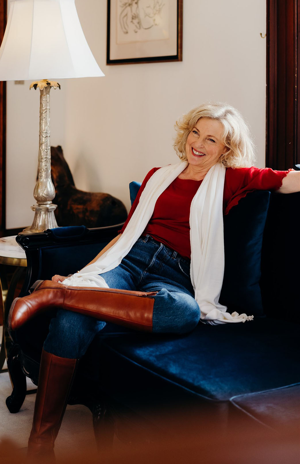 Chilli Red Women's Cape Sleeve Merino Wool T-Shirt