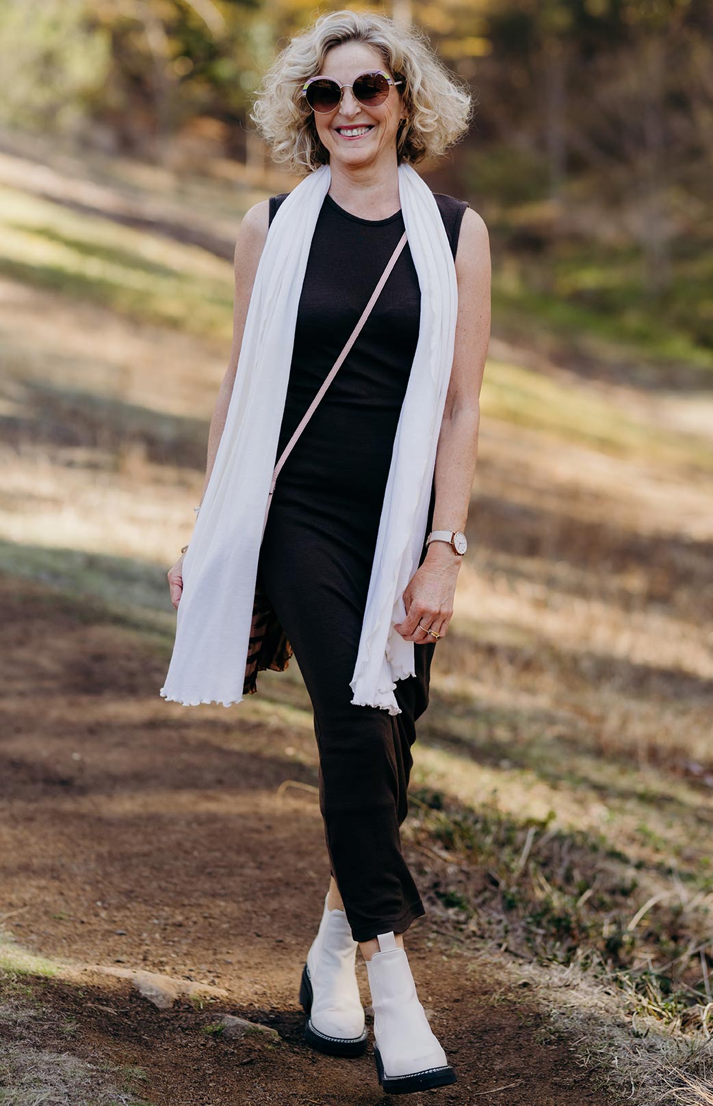 Chocolate Women's Merino Wool Tank Midi Dress