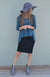 Black Women&#39;s Merino Wool High-Low Top with 3/4 Sleeves
