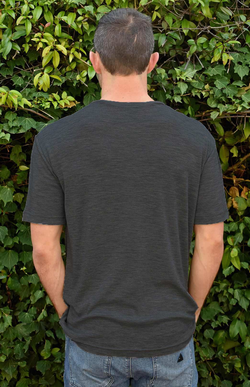 Charcoal Marl Men's "Big &amp; Tall" Loose Fit Crew Neck T-Shirt (Fits 2XL-5XL)