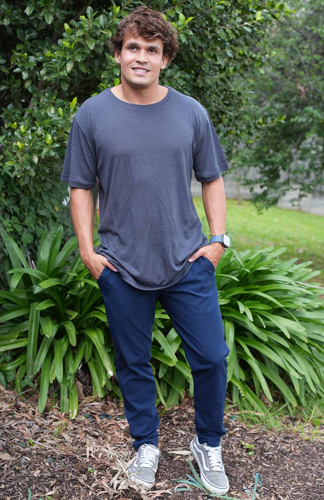 Steel Grey Men's "Big &amp; Tall" Loose Fit Crew Neck T-Shirt (Fits 2XL-5XL)