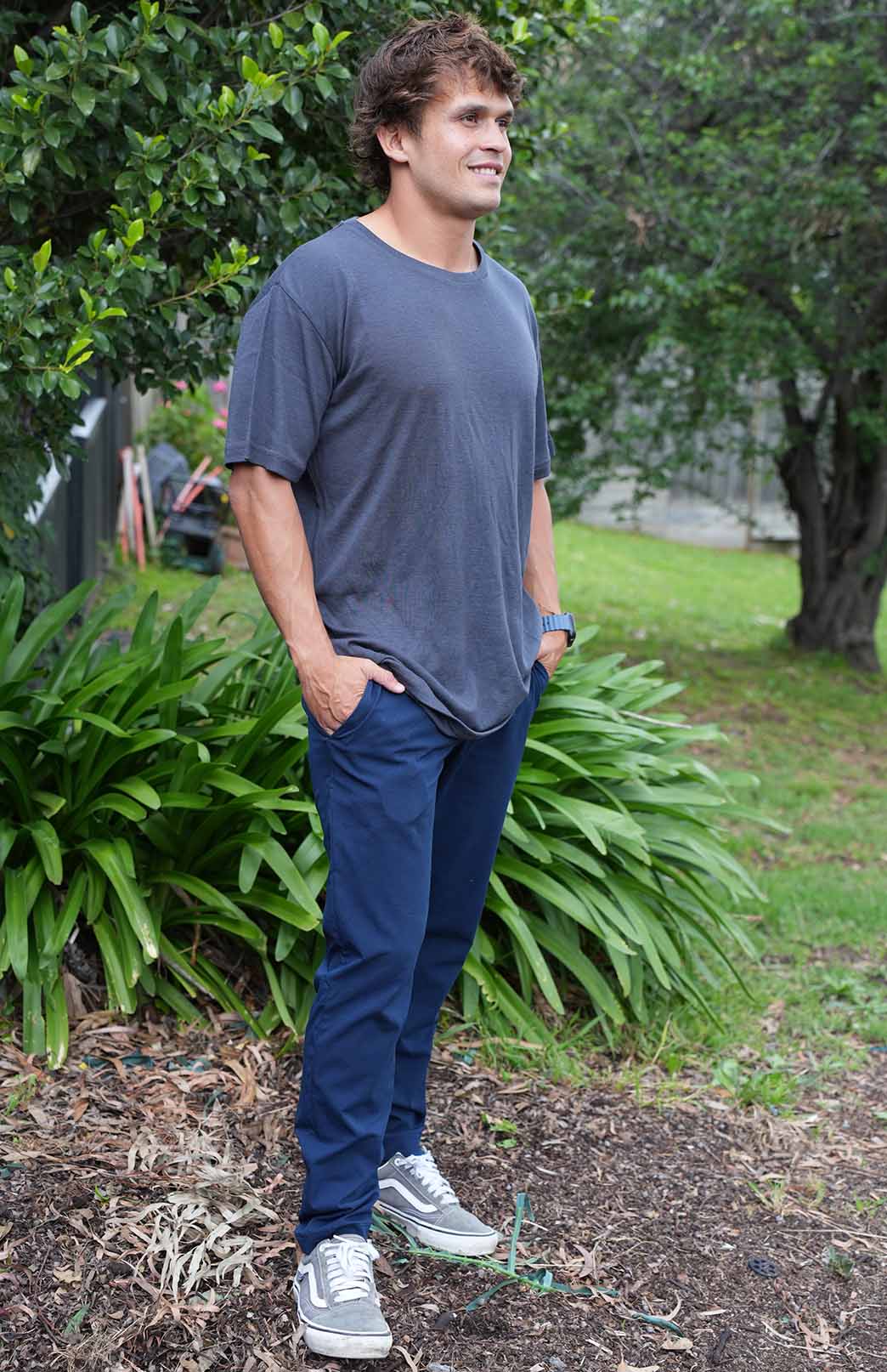 Steel Grey Men's "Big &amp; Tall" Loose Fit Crew Neck T-Shirt (Fits 2XL-5XL)