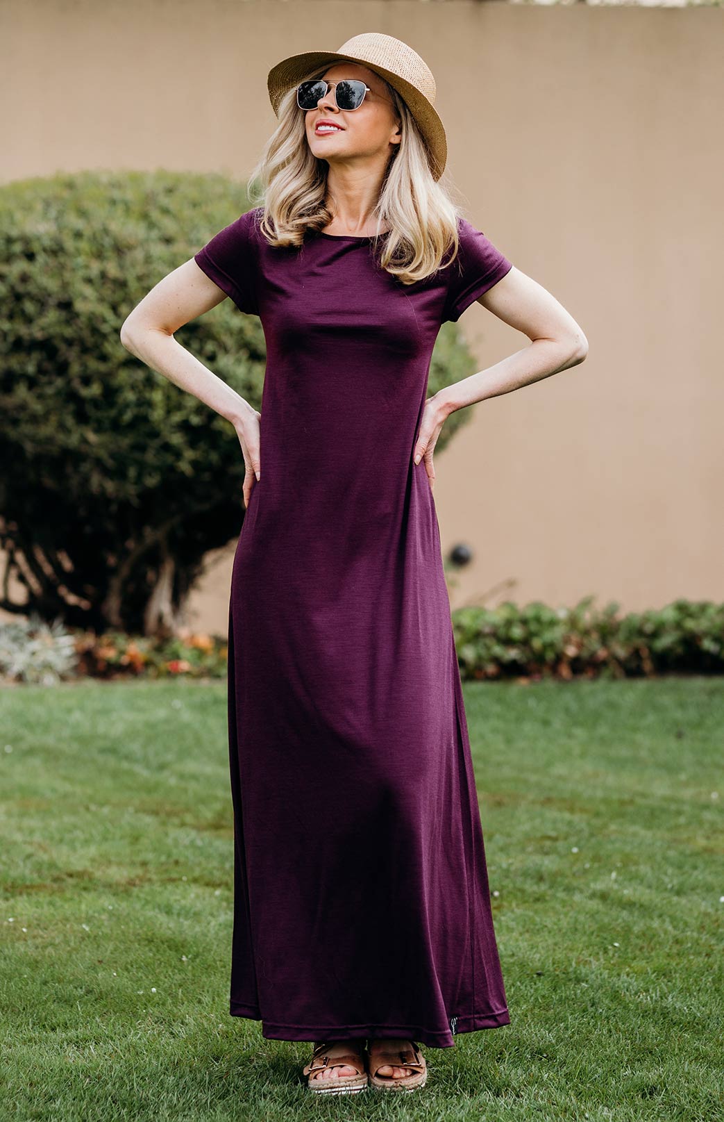 Kowloon Dress - 170g Women's Merino Wool Maxi Dress with Side Split