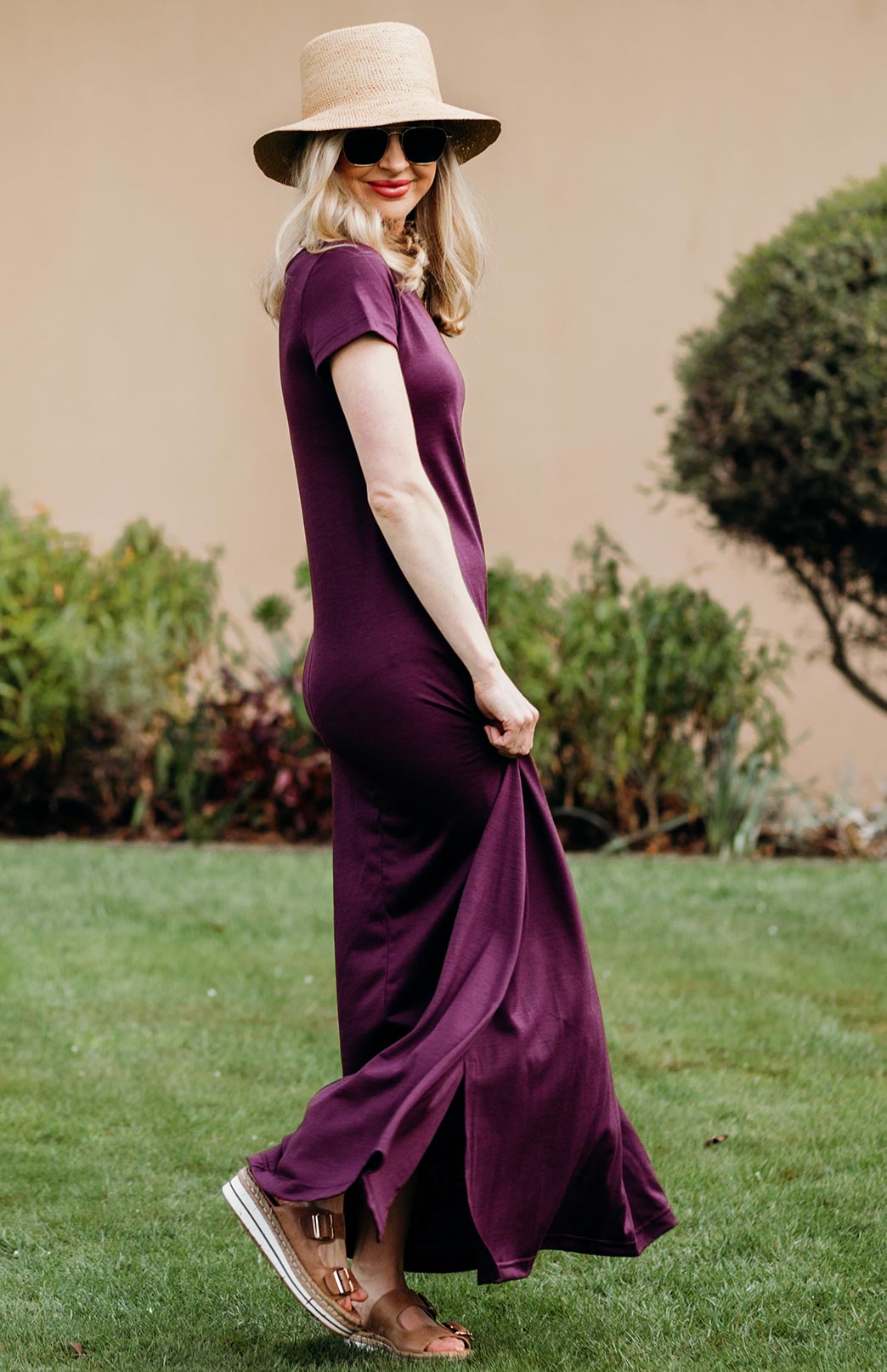 Kowloon Dress - 170g Women's Merino Wool Maxi Dress with Side Split