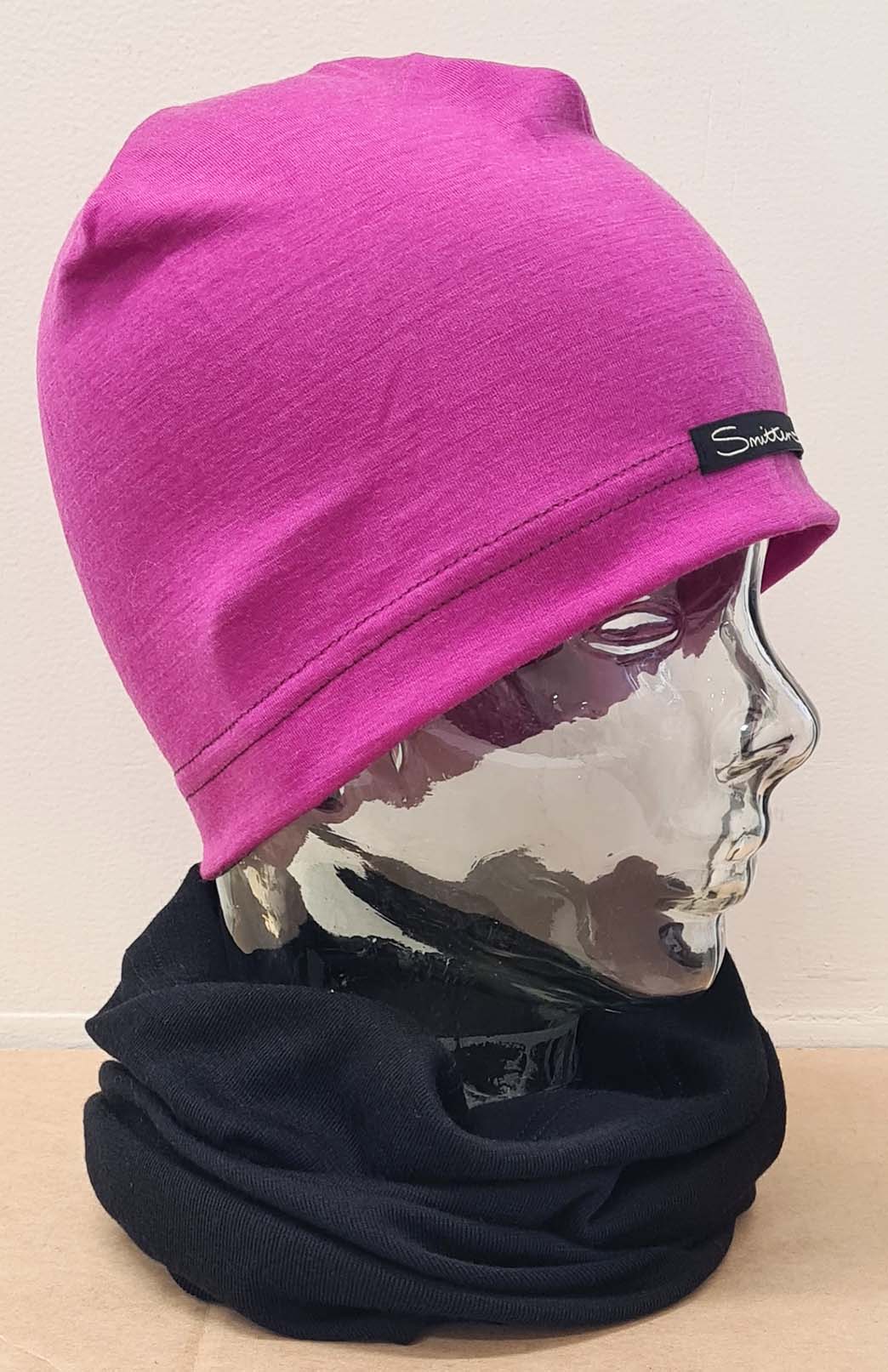 Fuchsia Pink Unisex Merino Wool Skull Cap Lightweight (170g) Beanie