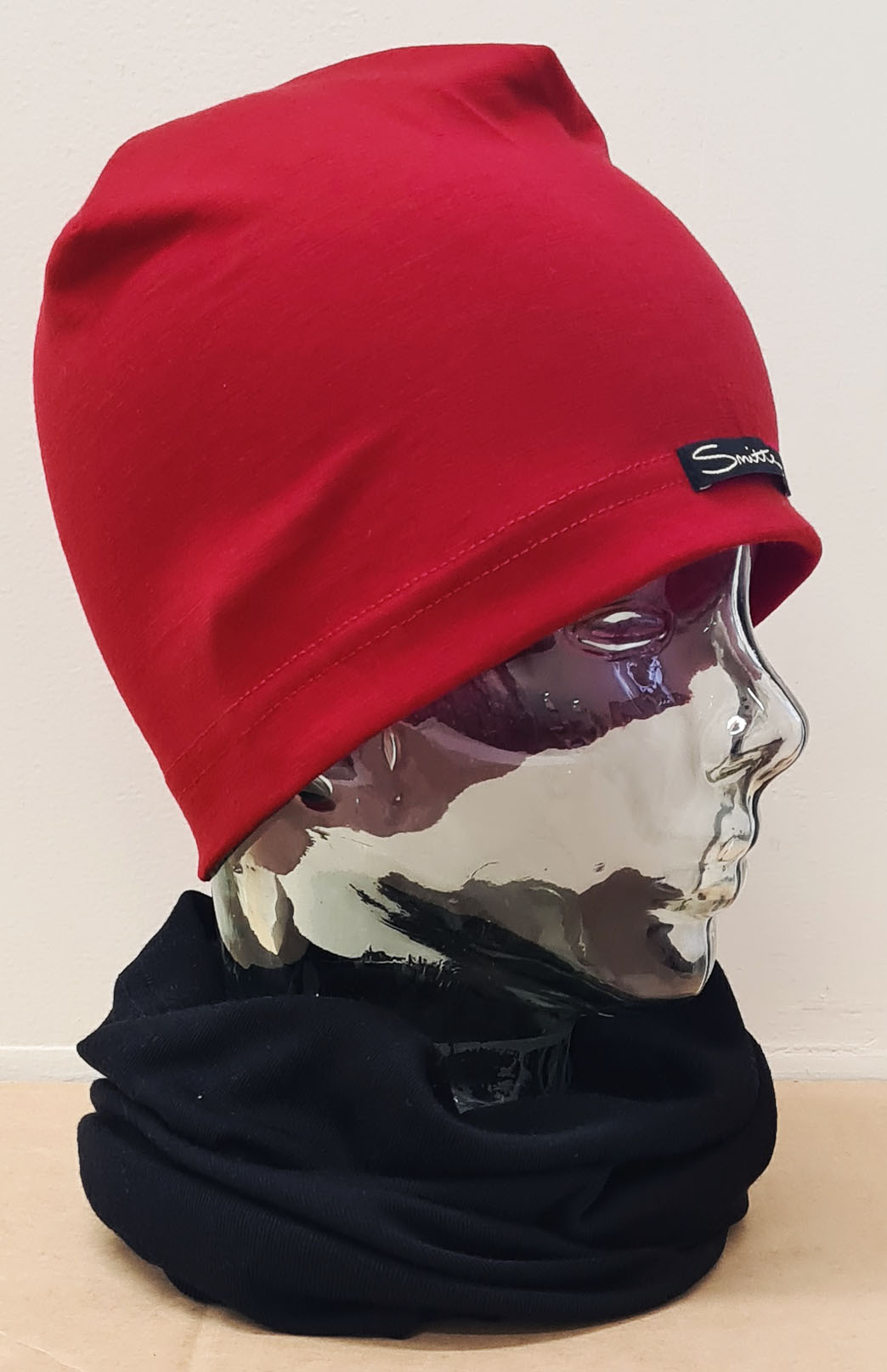 Red Unisex Merino Wool Skull Cap Lightweight (170g) Beanie