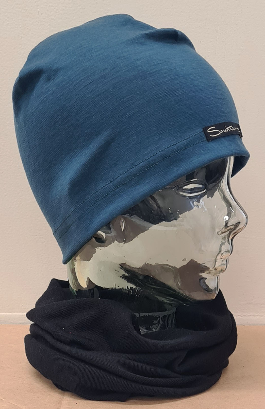 Storm Teal Unisex Merino Wool Loose Fit Mid-weight Beanie