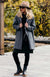 Graphite Herringbone Women&#39;s Merino Wool Winter Coat Waverley Woollen Mills
