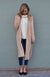 Camel Women&#39;s Merino Wool Long Drape Cardigan
