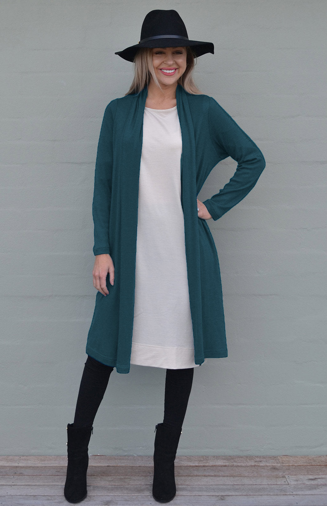 Long Drape Cardigan Women's Merino Wool Long Drape Cardigan