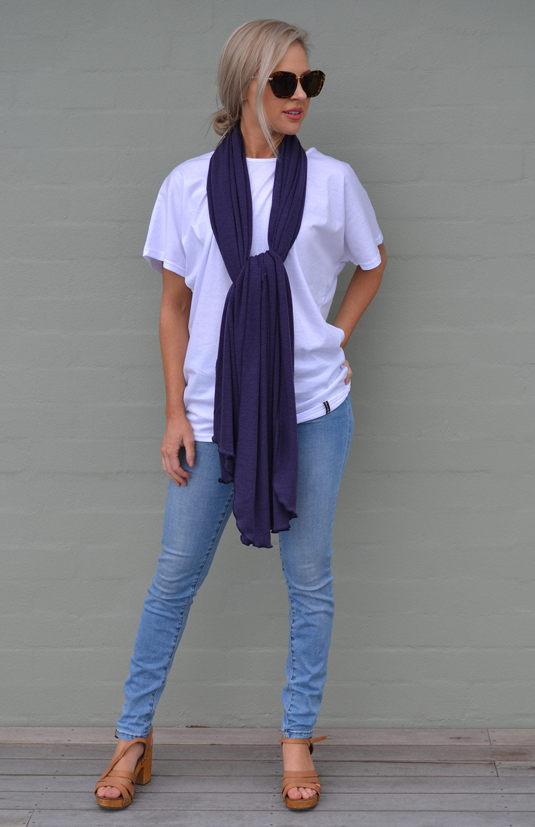 Grape Purple Women's Merino Wool Luxury Scarf