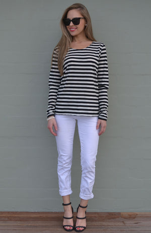 Black and Ivory Stripe