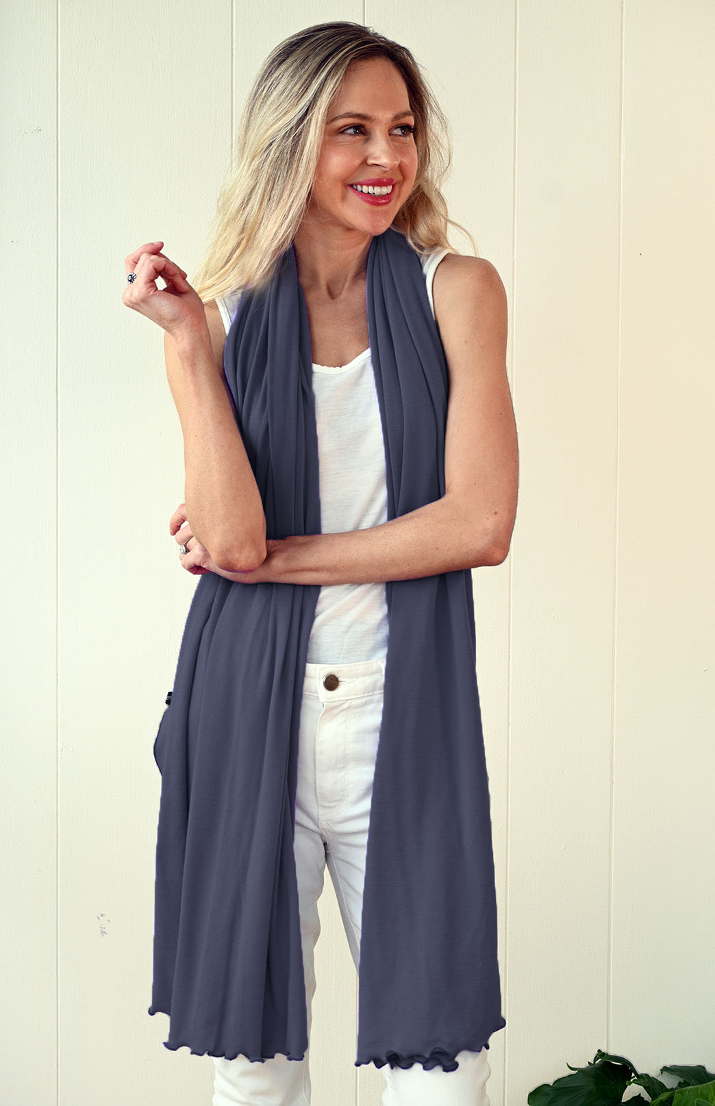 Crown Blue Women's Merino Wool Luxury Scarf