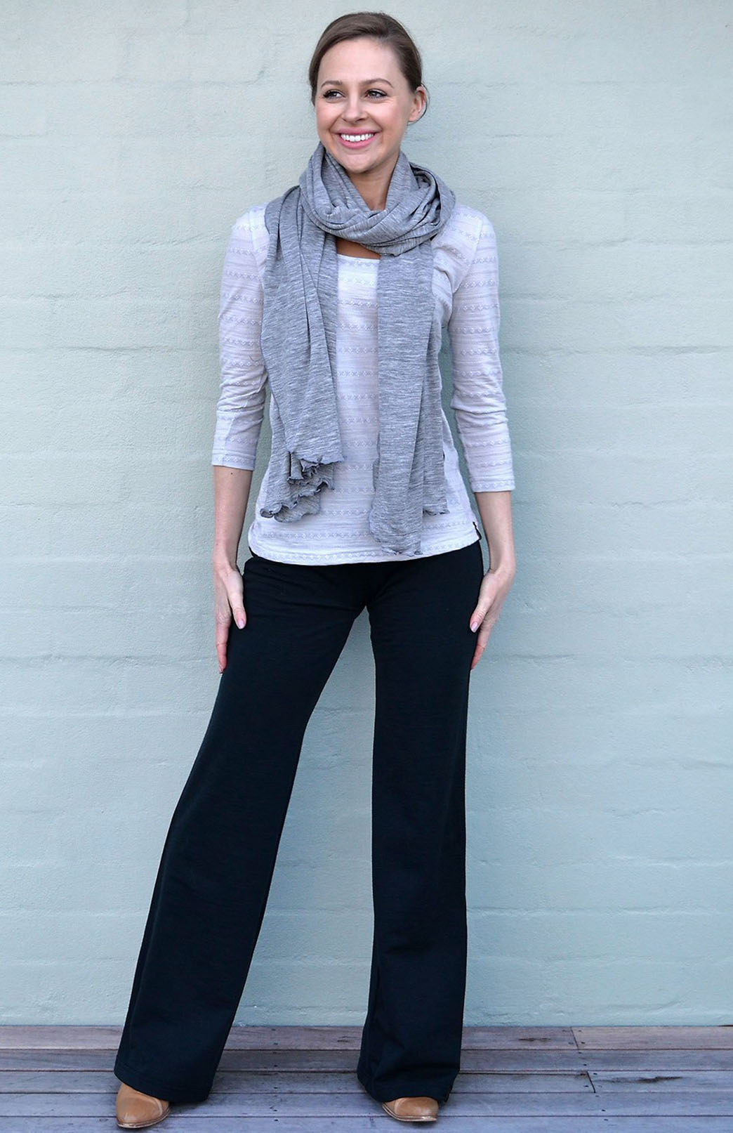 Light Grey Marl Women's Merino Wool Luxury Scarf