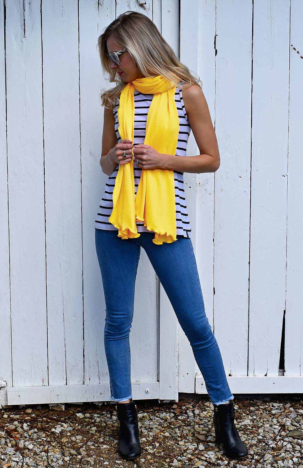 Lemon Zest Yellow Women's Merino Wool Luxury Scarf