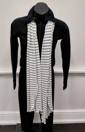 Grey Marl and Ivory Stripe