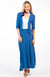 Bluebird Blue Women&#39;s Merino Wool Crop Cardigan with 3/4 Sleeves
