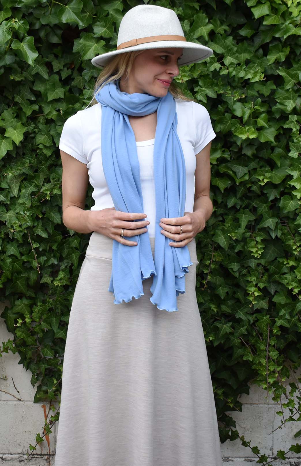 Jacaranda Blue Women's Merino Wool Luxury Scarf