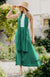 Soft Emerald Green Women&#39;s Merino Wool Midweight A-Line Midi Skirt
