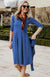 Soft Emerald Green Women&#39;s Merino Wool Fit and Flare Dress with 3/4 Sleeves
