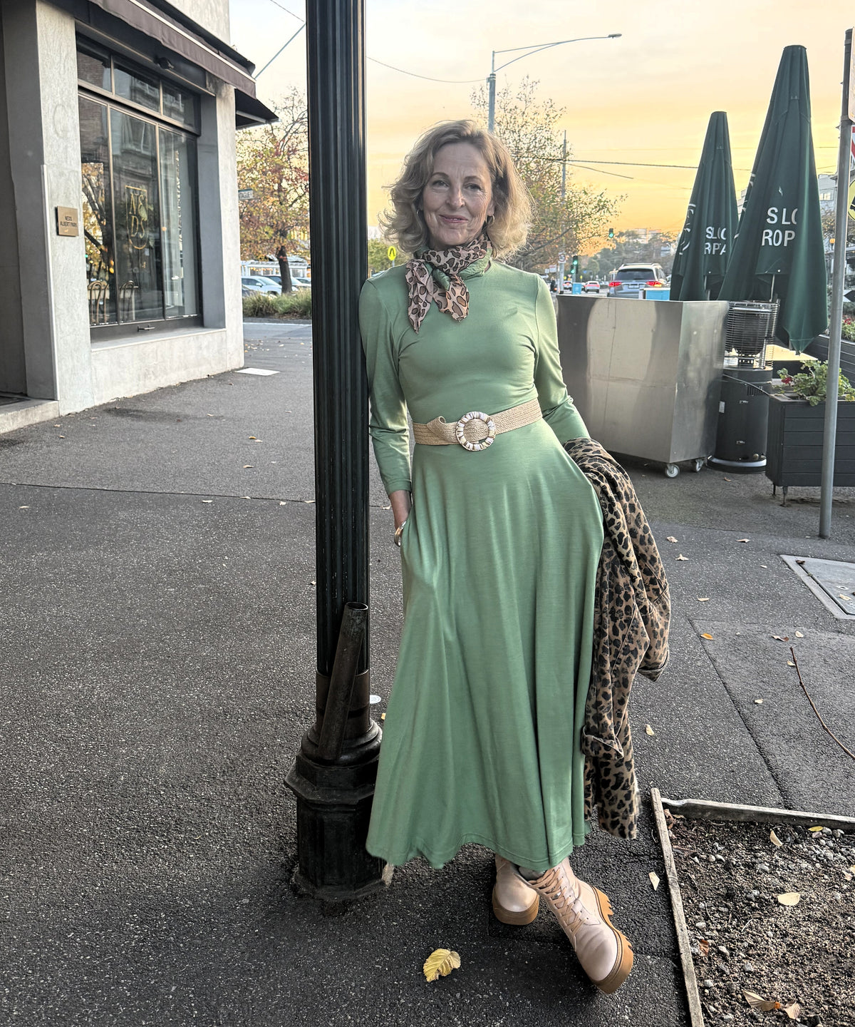 Florence Dress Women's Merino Wool 7/8 Sleeve Dress