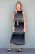 Black Kalamata Lead Stripe Women&#39;s Merino Wool Multi Stripe Merino Wool Maxi Dress
