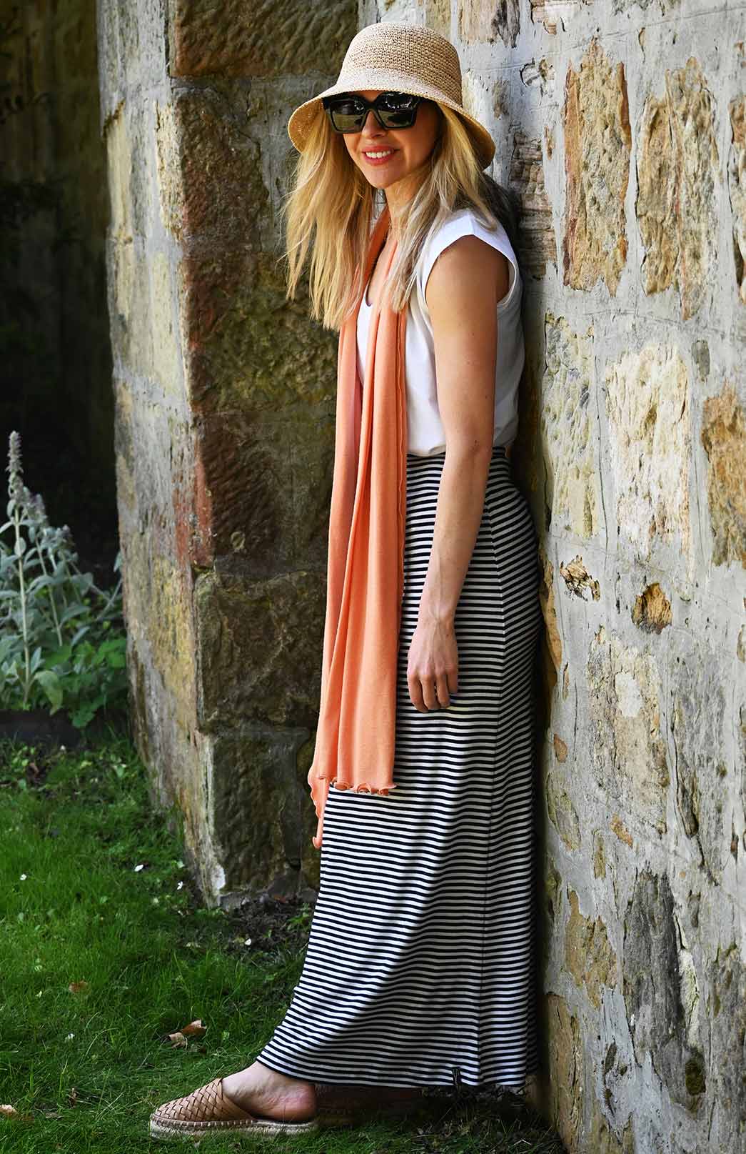 Striped skirt hot sale maxi dress