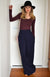 Navy Blue Women&#39;s Merino Wool Wide Leg Pants with Pockets
